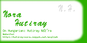 nora hutiray business card